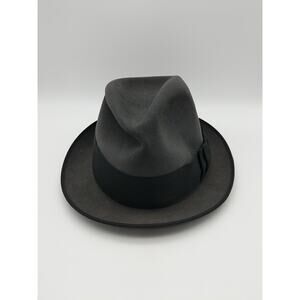 Resistol Majestic Vintage Dark Gray w Black Ribbon 6.5 In Fidora Self-Conforming